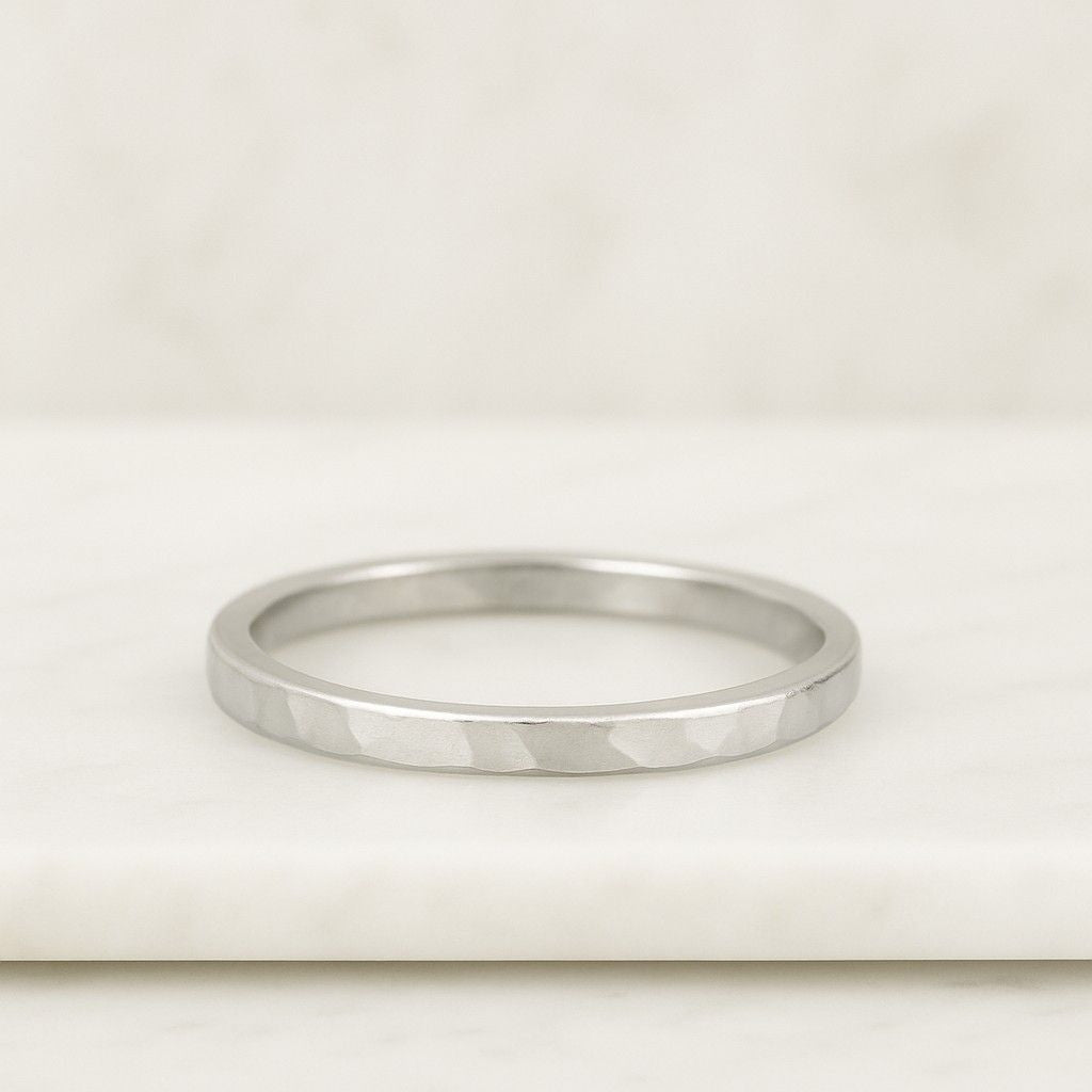 Hammer Tungsten Yellow Gold Wedding 2 mm 4 mm 6 mm Ring Band Hammer Gold Ring Anniversary Rings