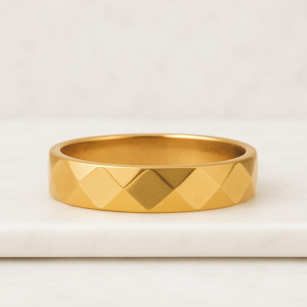 Hammered Mens Wedding Band Solid Gold Handmade Wedding Ring Textured Ring Nature Inspired Leaf Engraved Ring Anniversary Gift for Him