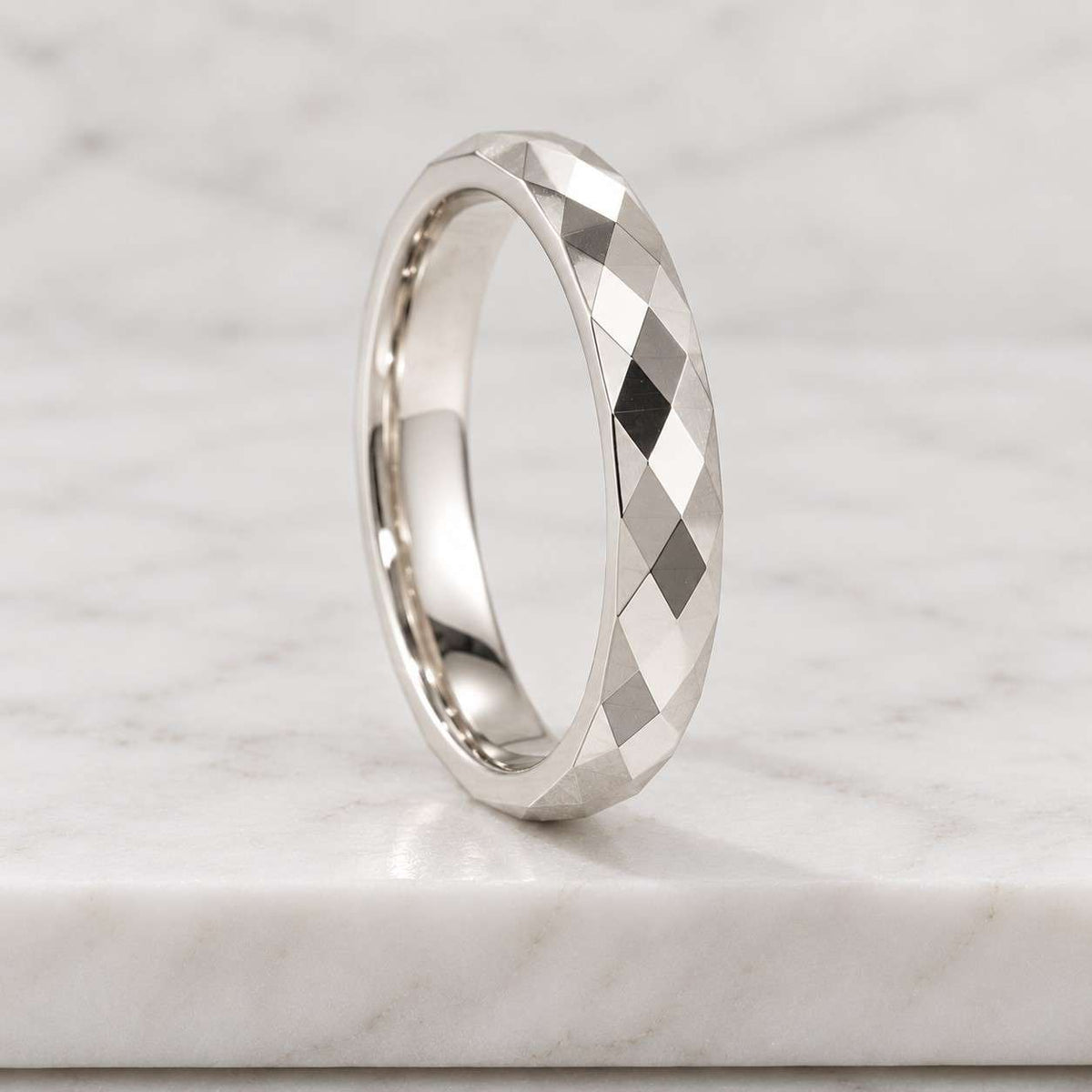 14k yellow gold hammered wedding band • domed comfort fit
