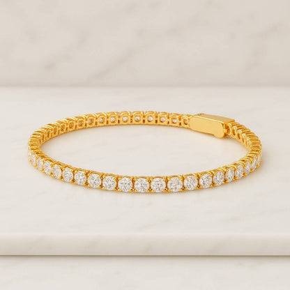 Diamond Tennis Bracelet 2.5mm 4.00TCW Round Cut Created Diamond VVS1 925 Sterling Silver