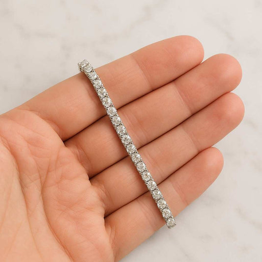 Moissanite Diamond, Silver Tennis Bracelet Sparkling Everyday Jewellery