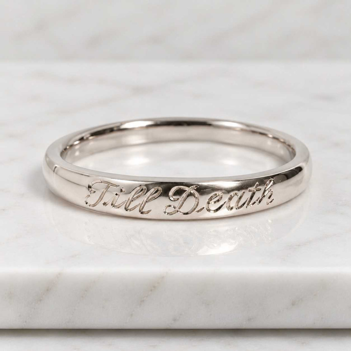 Handmade 7mm - 4mm Solid Gold Dome Wedding Band: Classic Polished Ring In 9K, 14K, 18K
