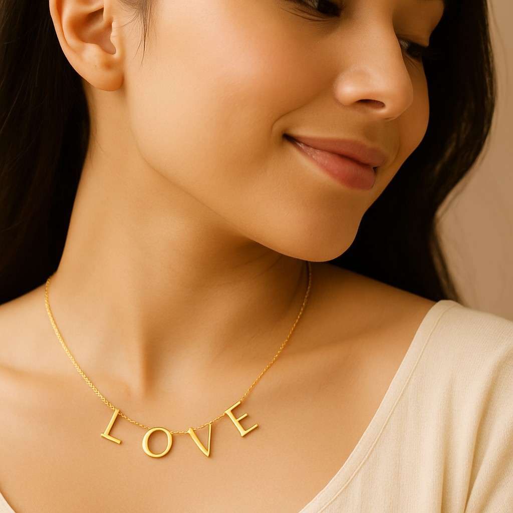 Handmade Birthstone Name Necklace Personalized Name Necklace