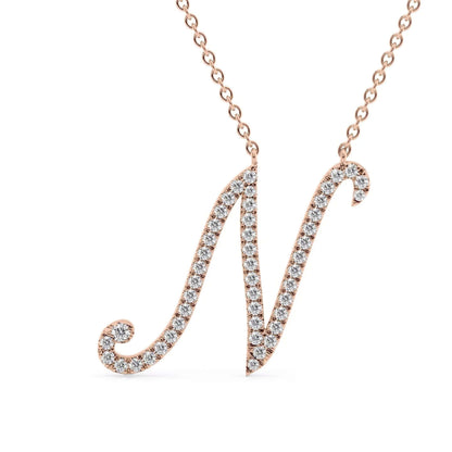 Handmade Jewelry, Gift for Her, 18k Gold Plated or Solid Silver Letter Necklace on chain