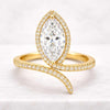 Marquise Cut Lab Grown Diamond Halo Ring Snake Style Engagement Ring