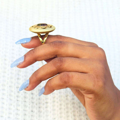 Handmade Pressed Green Leaf Ring, Nature Jewelry, Plant Lover Gift
