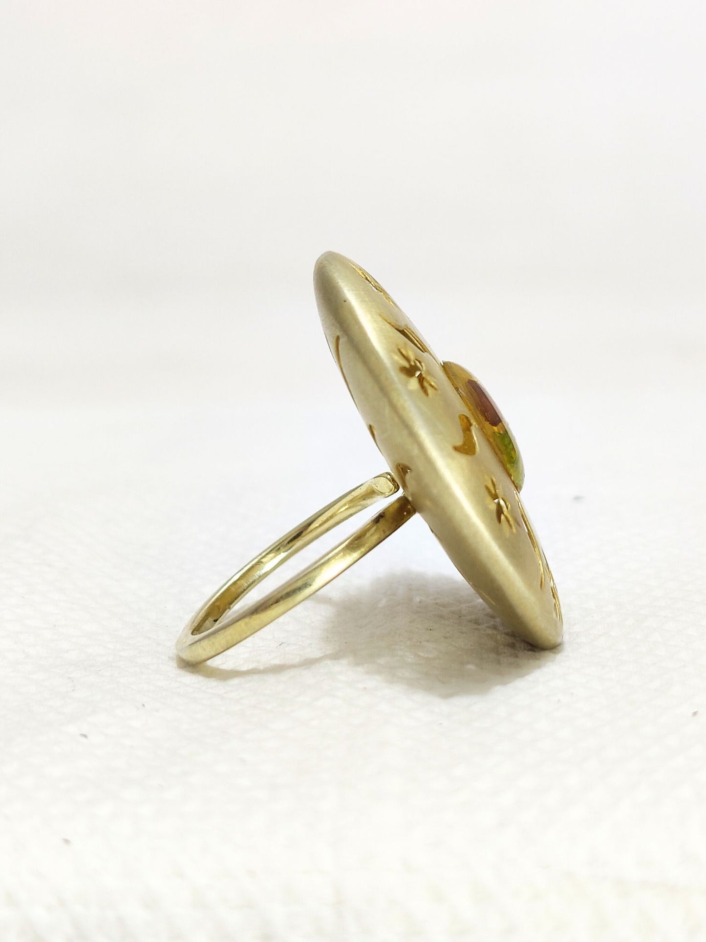 Handmade Pressed Red Flower Luxurian Jewels Ring