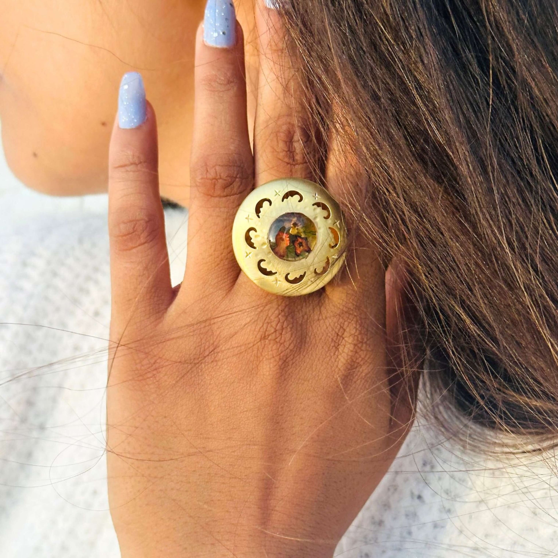 Handmade Real Flower Ring, Bridesmaid Gifts
