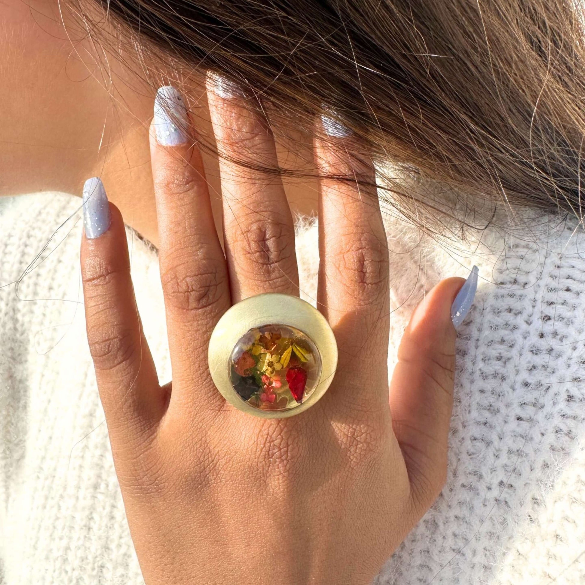 Handmade Real Flower Rings, Flower Rings, Bridesmaid Gifts