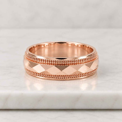 Handmade Solid Gold Wedding Band, Textured Ring, Promise Ring
