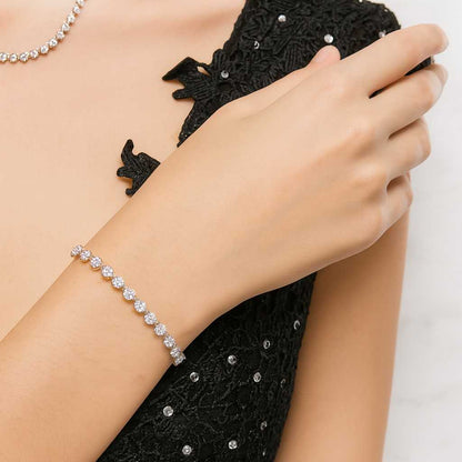 Handmade Tennis Bracelet Oval Diamond, Bezel Tennis Bracelet