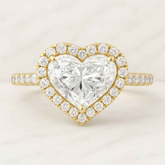 Claw Prong Set Hand Made Diamond Promise Ring 14K Solid Gold Engagement Ring Gift For Love