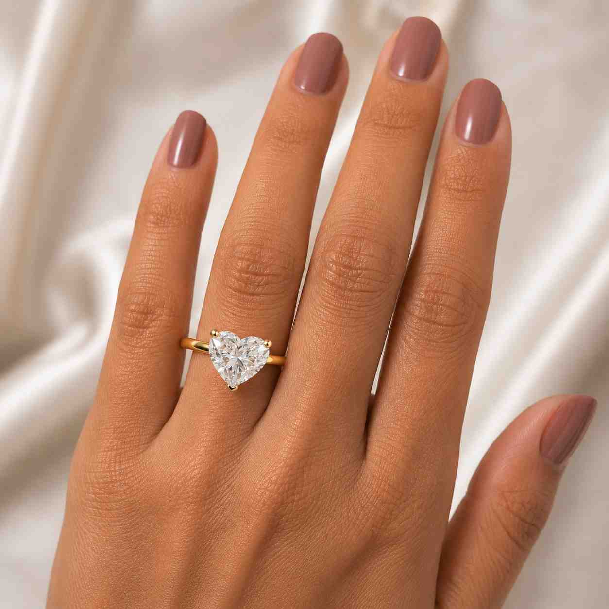 heart cut lab grown diamond engagement ring | 0.97 ct solitaire 14k gold igi certified