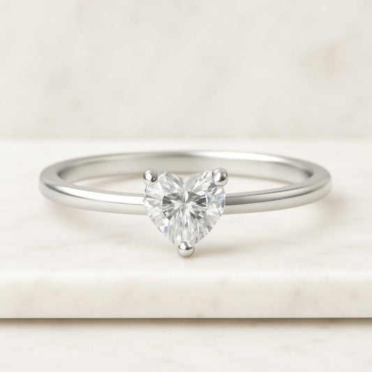 heart cut lab grown diamond ring alternating heart ring cvd diamond ring Solitaire heart diamond ring for her Heart Shape Lab Grown Diamond Engagement Ring IGI Certified Diamond Pave Wedding Ring