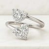 14K Heart Cut Diamond Moi Et Toi Engagement Ring