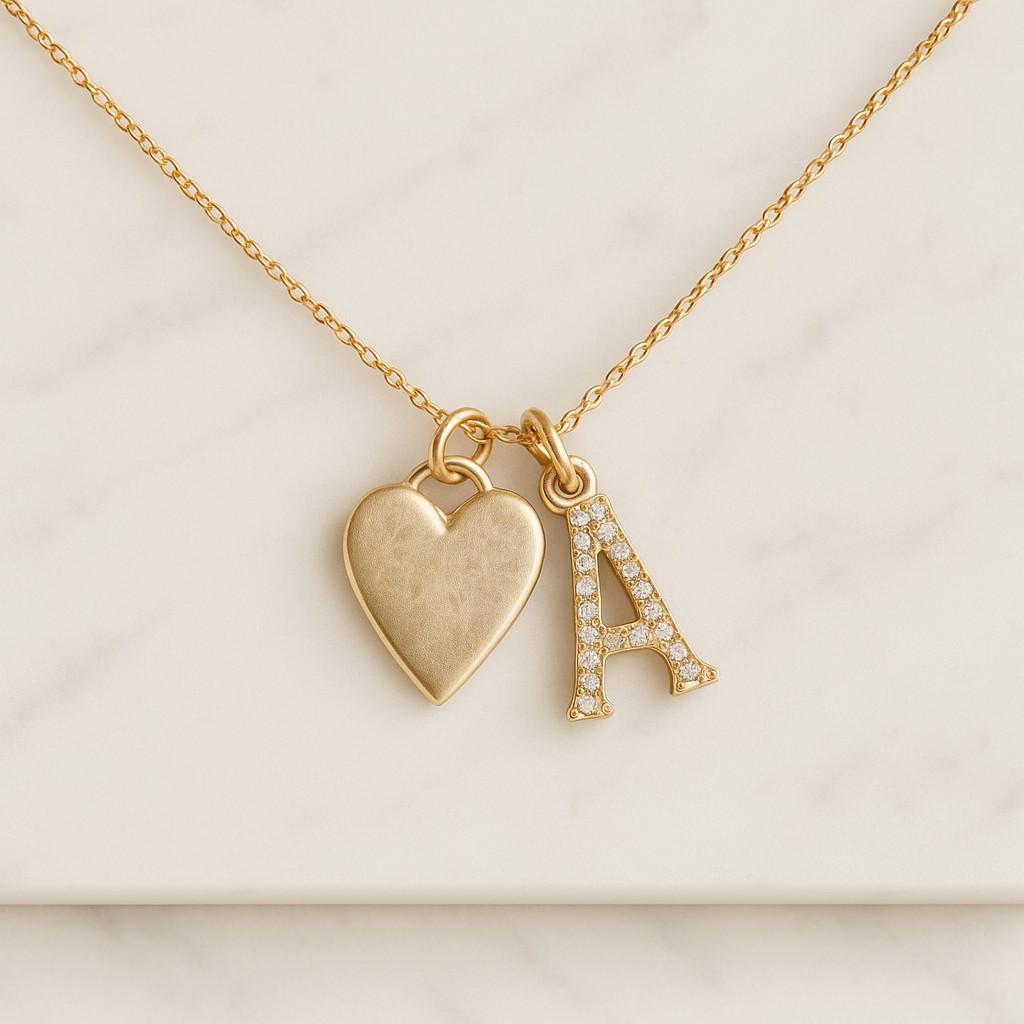 Heart Charm Necklace Minimalist Heart Pendent Necklace