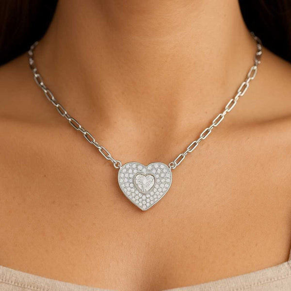Heart Cut Diamond Necklace Heart Cut Lab Diamond Bezel Set Solitaire Necklace
