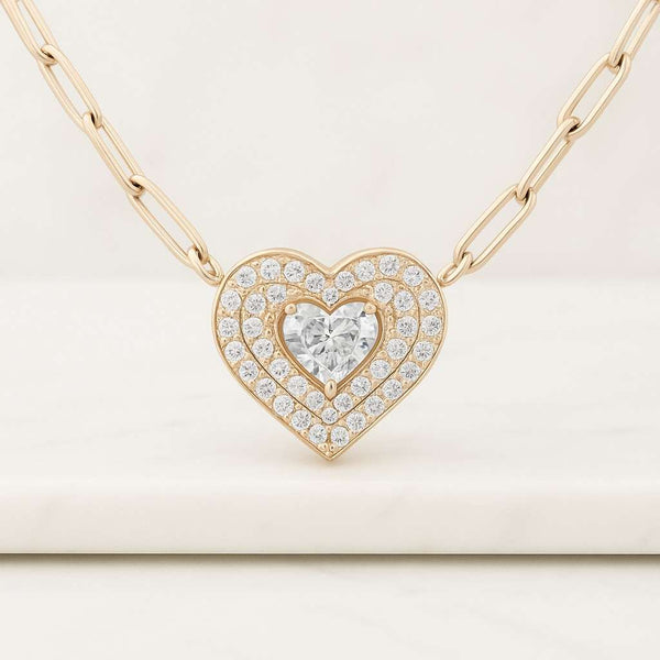 Heart Cut Lab Grown Diamond Pendant Necklace Anniversary Gift Eco Friendly Diamond Bridal Necklace Bridesmaid Gift