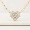 Pave Diamond Heart Necklace by Luxurian Jewels