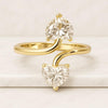 1.67 CT Heart Cut Toi et Moi Lab Grown Diamond Engagement Ring