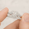 18K Heart Shape Leaf Style Lab Created Diamond Wedding Set Ring