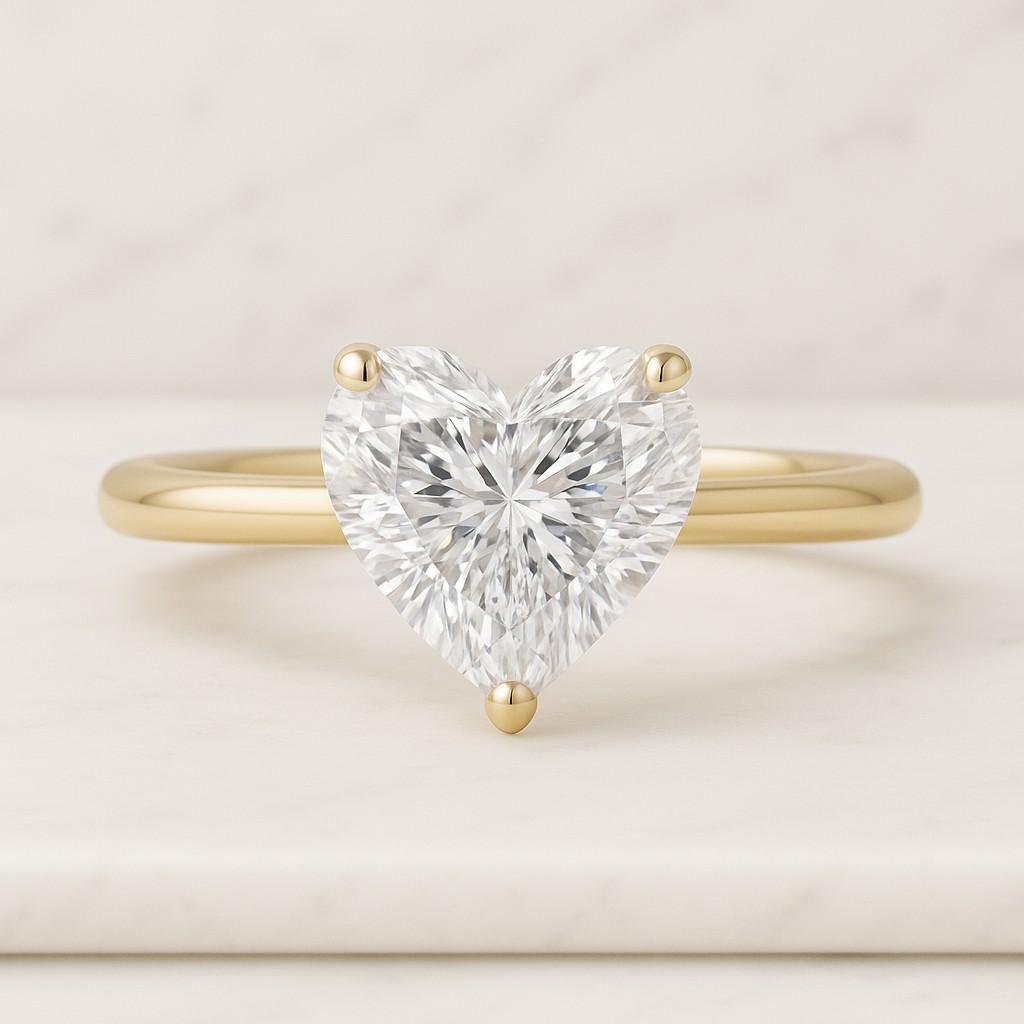 Heart Cut Natural Diamond Five Stone Ring Minimalist Chevron Ring For Anniversary Gift