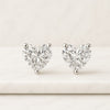 Heart Shape Lab Grown Diamond Stud Earrings For Women