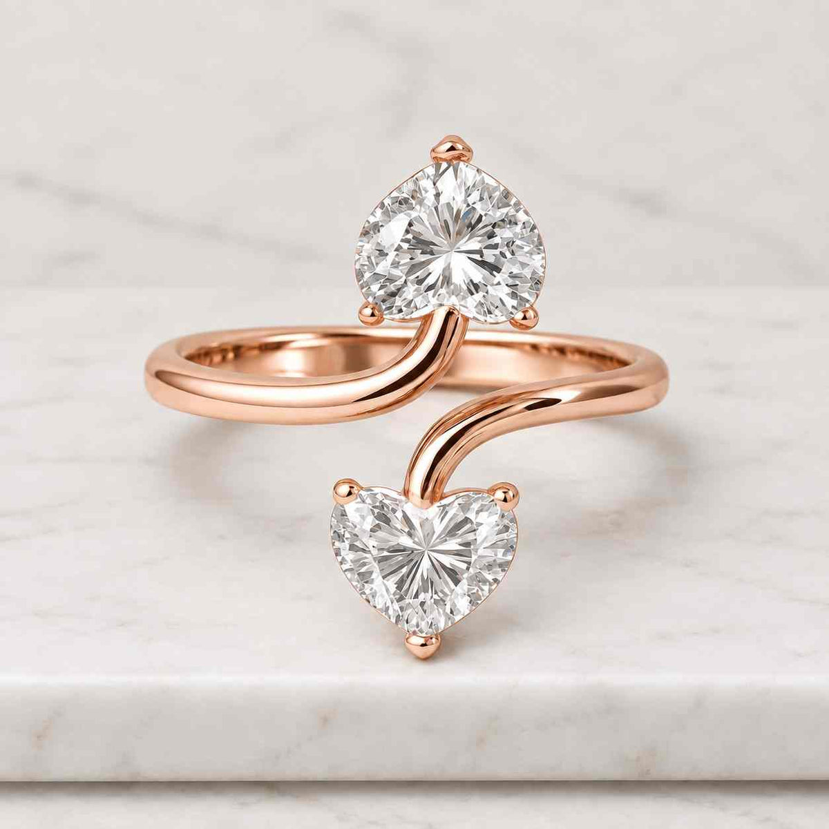 heart lab grown diamond engagement ring: