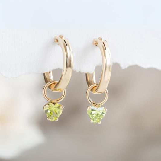 Heart Diamond Hoop Earrings