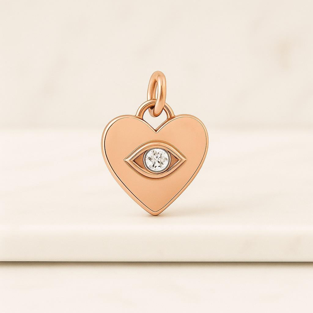 Heart Diamond Pendant Yellow Gold Necklace Heart Shape Pendant