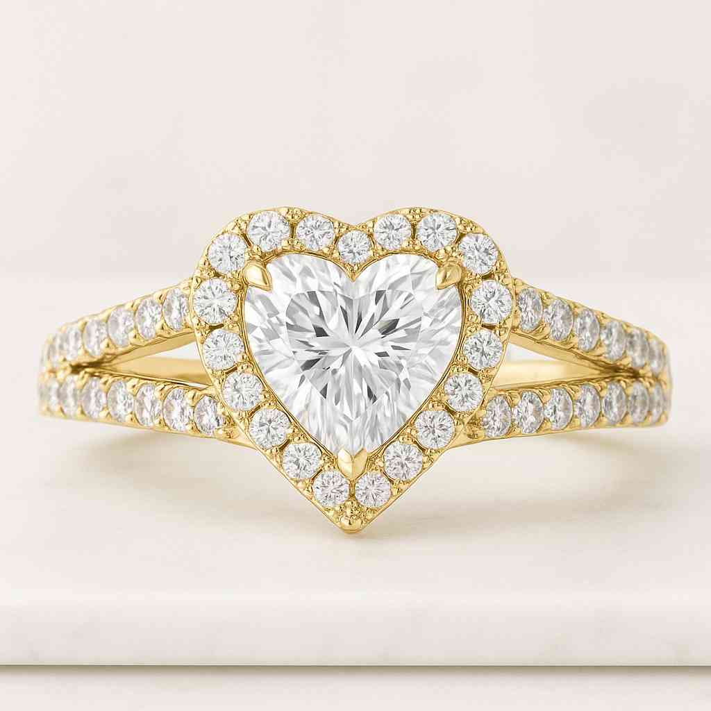 Heart Diamond Ring IGI Certified 18K Gold Ring