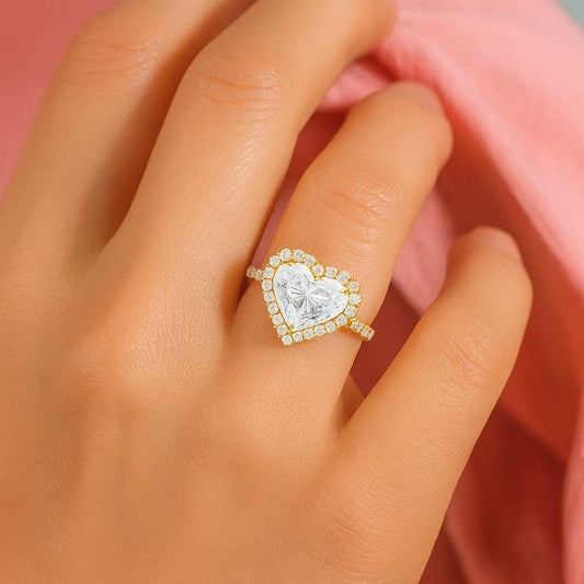 Heart Lab Grown Diamond Engagement Ring Halo Setting
