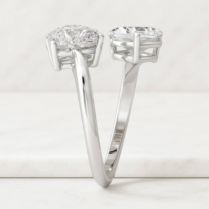 Heart Shape Lab Grown Diamond Prong Set Engagement Ring 14K White Gold Ring