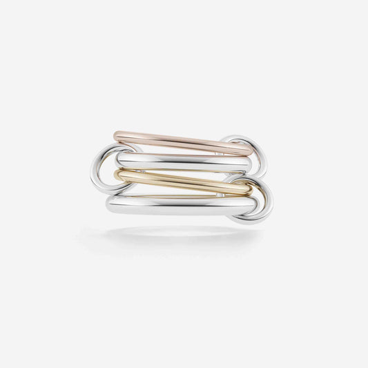 Heavy Fit Two Tone Link Connected Rings