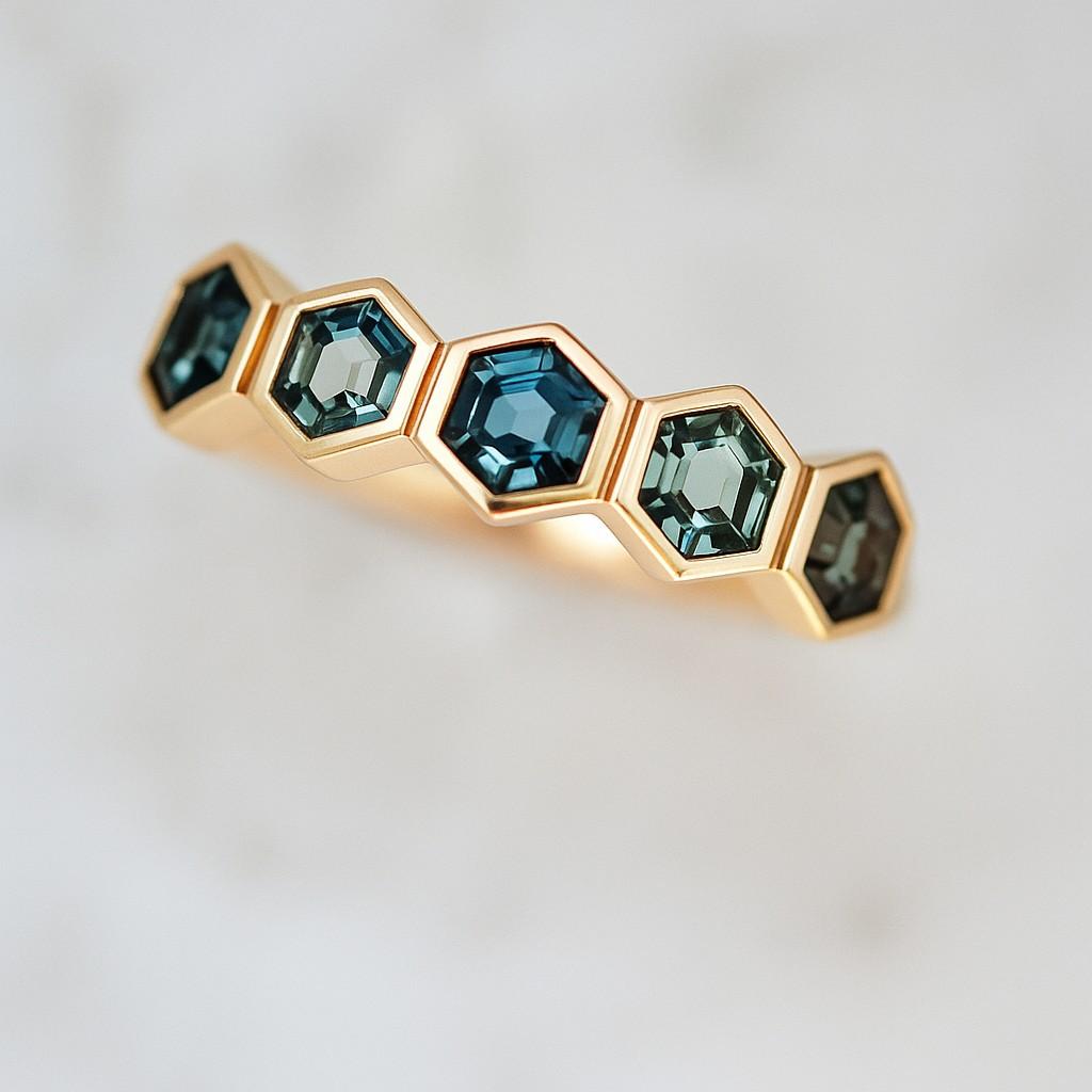 Hexagon Cut Amethyst Wedding Band Rose Gold Marquise Moissanite Wedding Ring Gemstone Stacking Anniversary Promise Rings For