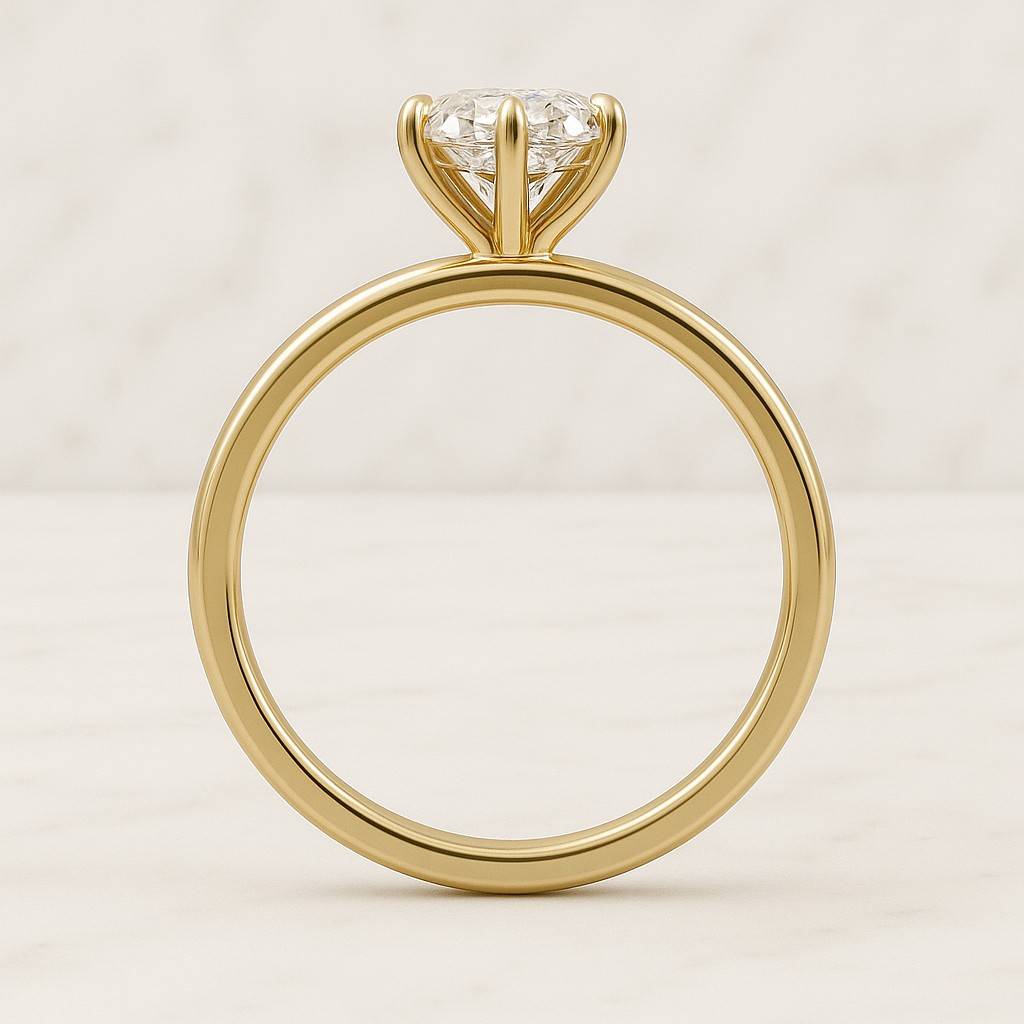 Hexagon Cut Lab Grown Diamond Solitaire Engagement Ring