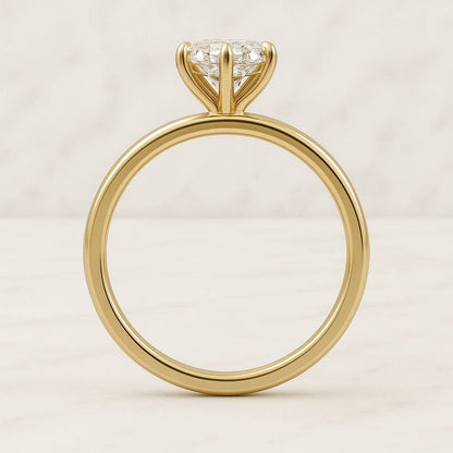 Hexagon Cut Lab Grown Diamond Solitaire Engagement Ring