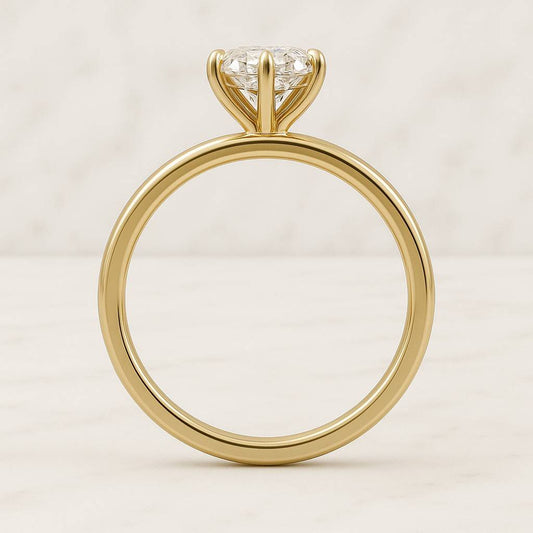 Hexagon Cut Lab Grown Diamond Solitaire Engagement Ring