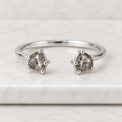 Hexagon & Trillion Cut Toi Et Moi Ring, Lab Grown Diamond Engagement Ring, 14k Yellow Gold Ring, Two Stone Ring, Promise Ring, Gift For Her