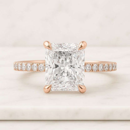 3.10 Carat Radiant Cut IGI Certified D color VVS2 Clarity Lab Grown Diamond Solitaire Engagement Ring