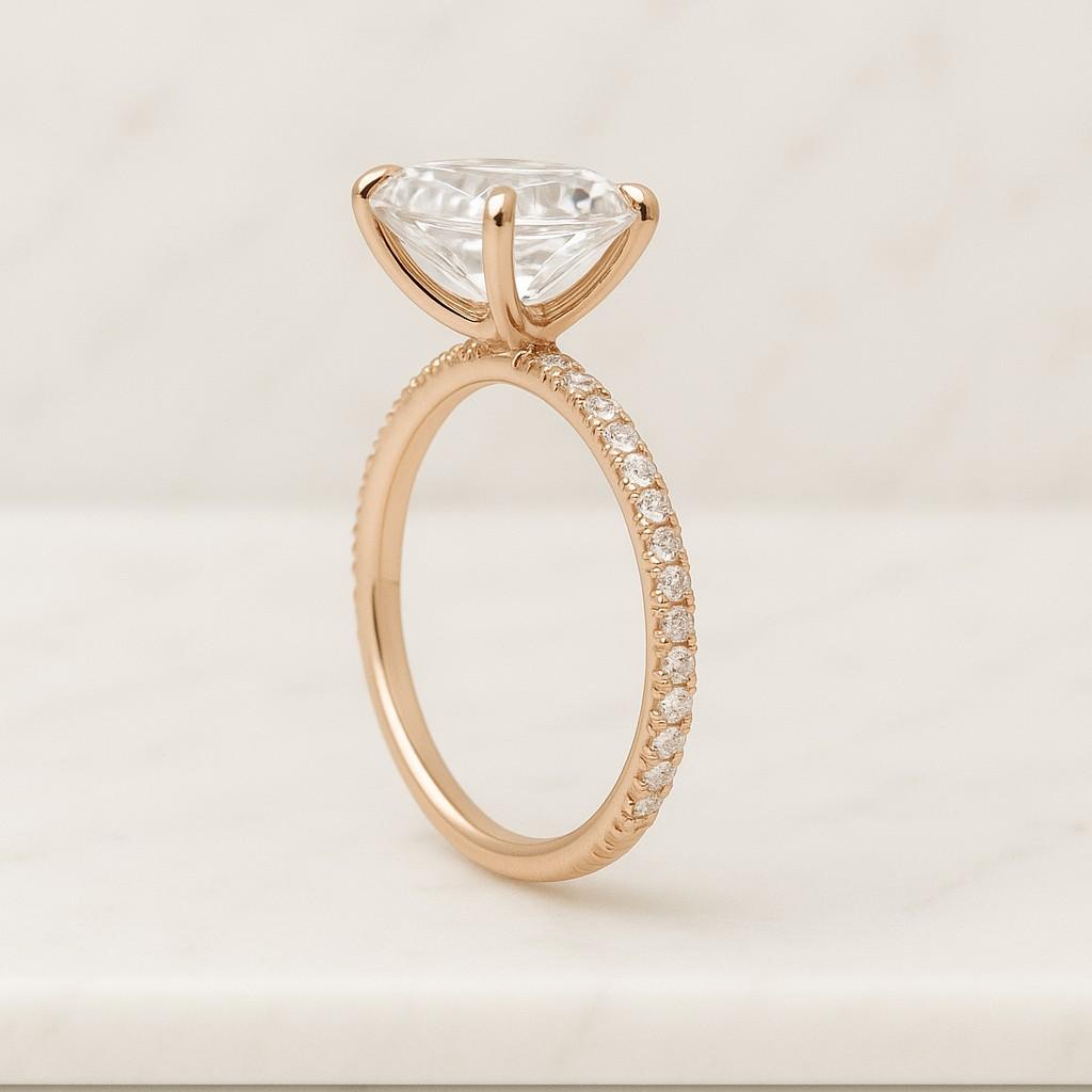 IGI Certified Radiant Cut Lab Grown Diamond Engagement Ring