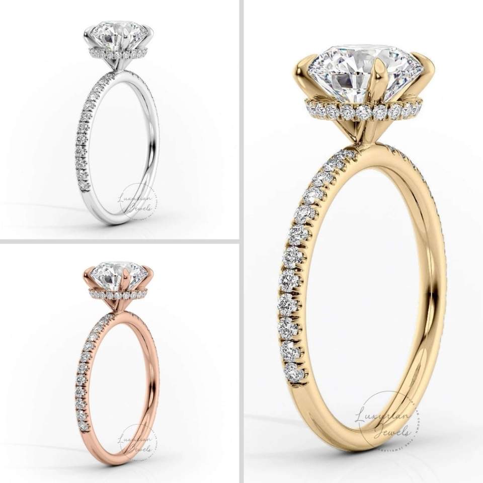 Hidden Halo Engagement Rings