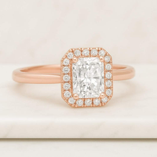 Hidden Halo Diamond Ring Set