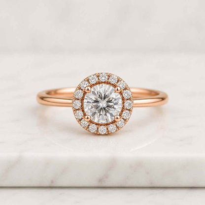 Hidden Halo Engagement Ring, Cathedral Ring, Anniversary Gifts