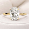 Lab Grown Diamond Solitaire Hidden Halo Women Engagement Ring