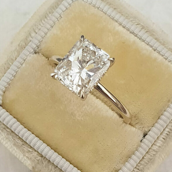 Hidden Halo Radiant Cut Diamond Engagement Ring