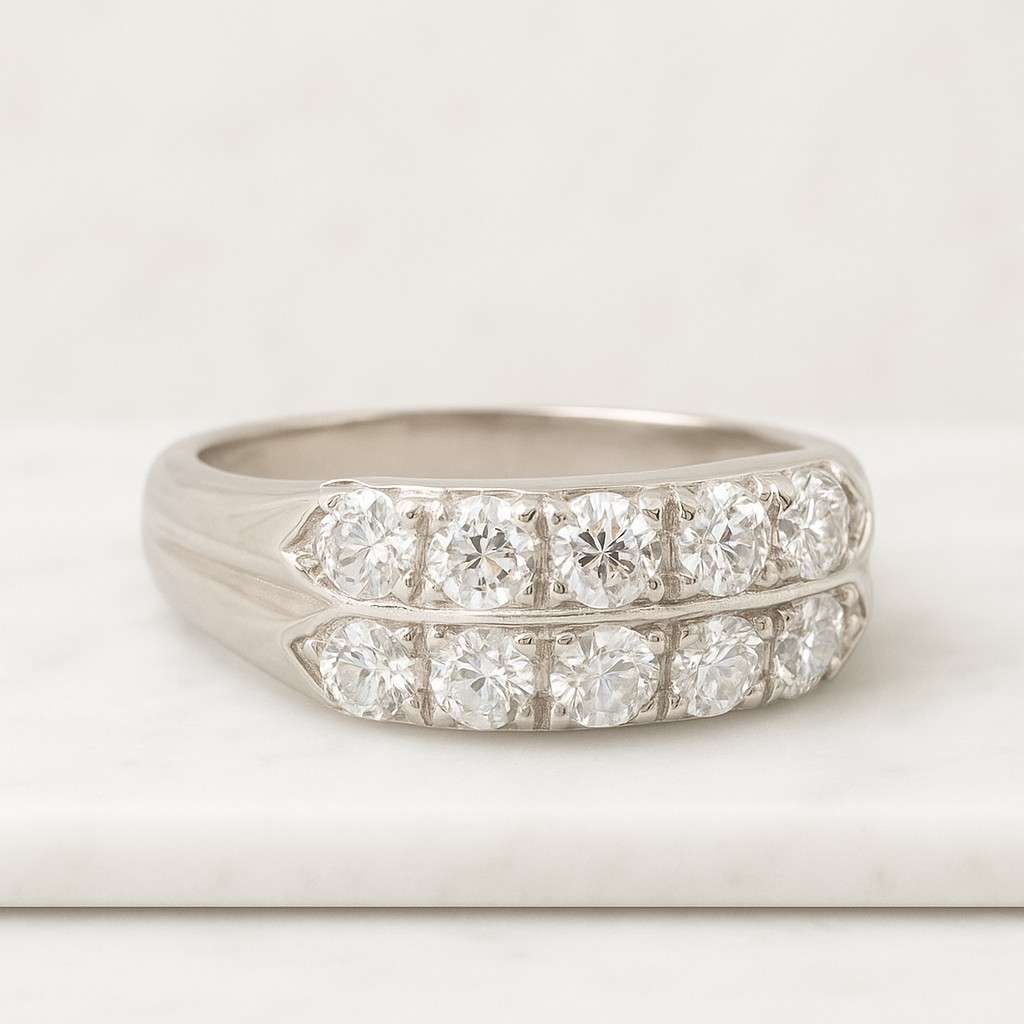 Hidden Halo Radiant Cut Ring, 3.30ct Radiant Cut Moissanite Diamond Ring Band