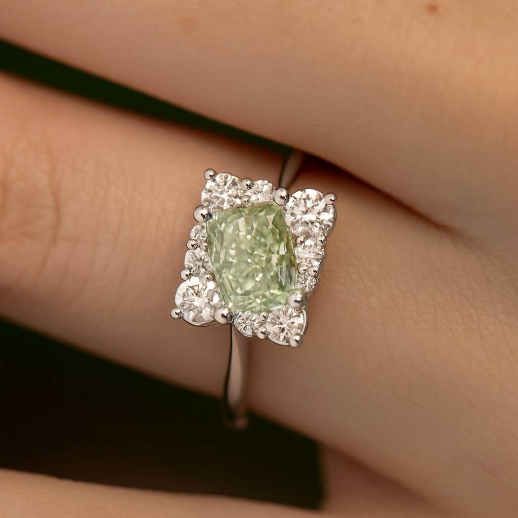 Hidden Halo Radiant Ring Gift for Her Engagement Ring Half Eternity Ring For Her Gifts