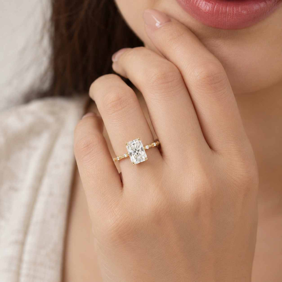 hidden halo solitaire wedding ring, promise ring for women, anniversary gifts, proposal ring