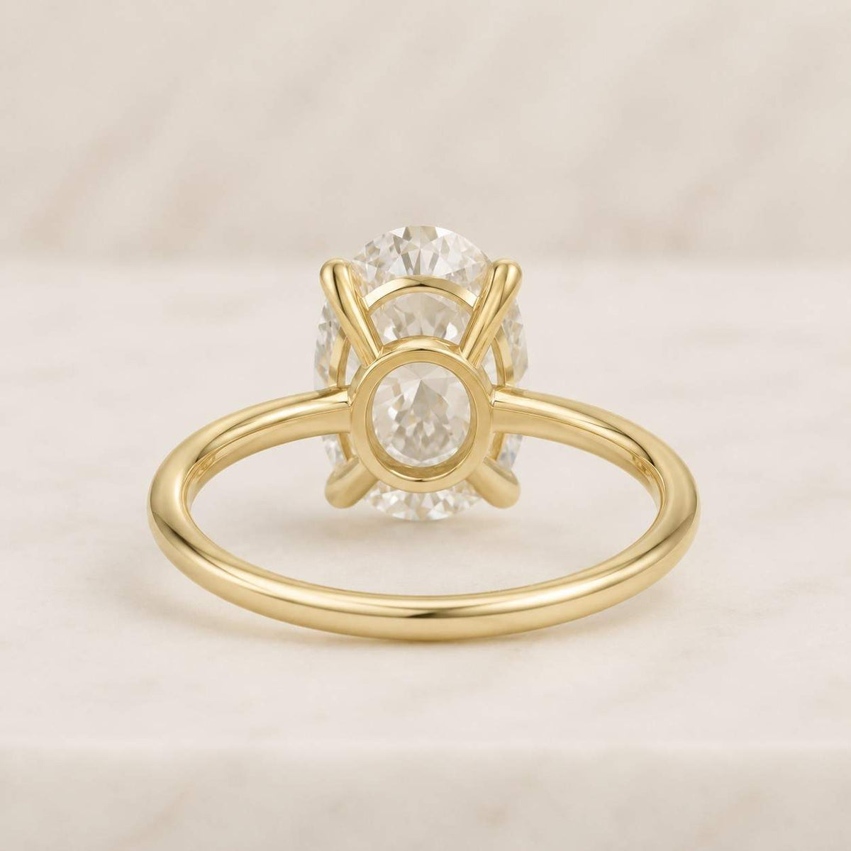 Hidden halo engagement ring 1.5 up to 4 carat solitaire oval moissanite ring oval 14k 1.5mm thin band & 0.11 ct Hidden halo diamond
